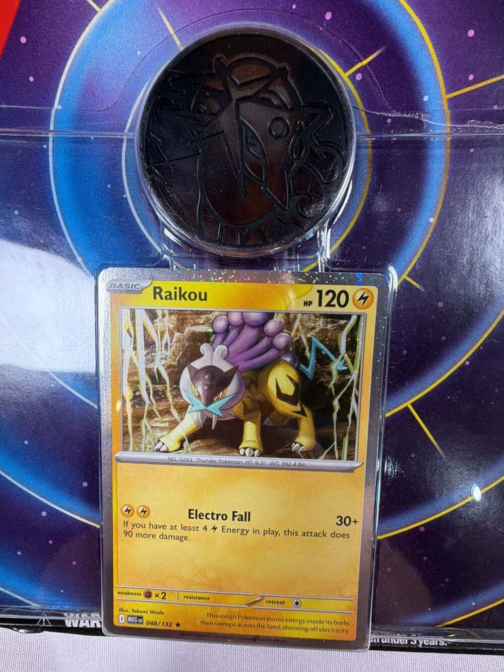 Pokemon Trading Card Game Raikou Blister without booster pack Promo Card & Coin